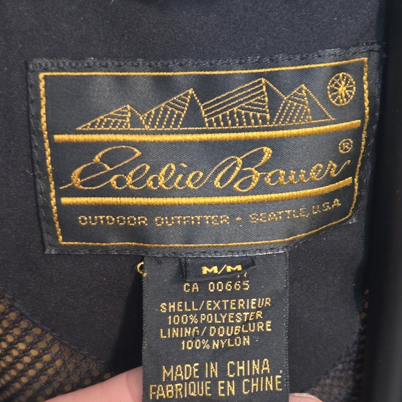 Vintage 90s Eddie Bauer Mens Teal Gore-Tex medium Rain Coat Jacket‎ Windbreaker - Picture 6 of 16